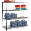 Nexel 4 Tier Black Epoxy Wire Shelving Starter Unit, 54W x 14D x 54H 14545B